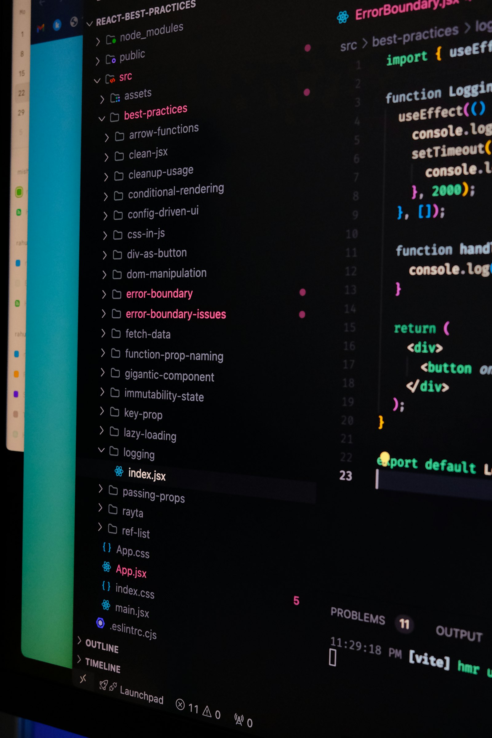 Software code displayed on a computer screen
