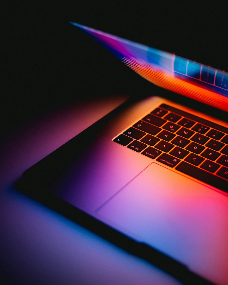 Open laptop computer
